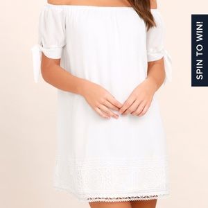 Price drop!! White Lace Off-the-Shoulder Dress